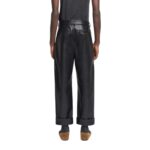 NANUSHKA ZAYDEN REGENERATED LEATHER TAPERED PANTS BLACK