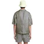 NANUSHKA MAXTON PRINTED SILK-TWILL SHIRT DIAMOND CHECK