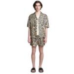 NANUSHKA MAXTON PRINTED SILK-TWILL SHIRT LEOPARD