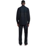 NANUSHKA SAHAR SALE EMBROIDERED POPLIN SHIRT BLACK