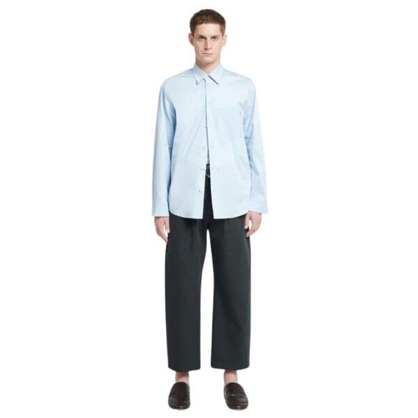 NANUSHKA KALEB UPCYCLED LIGHT POPLIN SHIRT BLUE