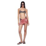 THE ATTICO RED AND MILK MINI SKIRT