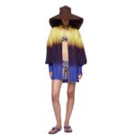 THE ATTICO BLUE, PURPLE AND LIGHT YELLOW SHIRT