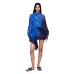 THE ATTICO BLUE AND LIGHT GREY MINI SKIRT