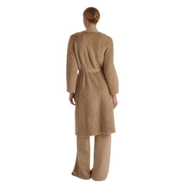YVES SALOMON MERINO KNIT AND MINK LONG CARDIGAN