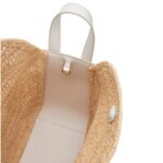 LOEWE HAMMOCK COMPACT BAG IN RAFFIA AND CALFSKIN