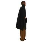 YVES SALOMON CASHMERE WOOL CAPE WITH MINK FUR