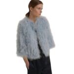 YVES SALOMON CROPPED FEATHER JACKET