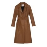 YVES SALOMON LONG LEATHER TRENCH COAT