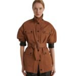 YVES SALOMON COTTON GABARDINE SAFARI JACKET