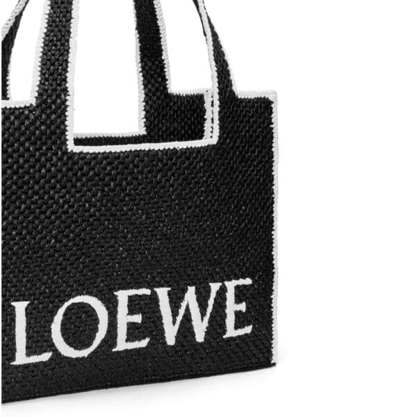 LOEWE FONT TOTE LARGE BAG IN RAFFIA