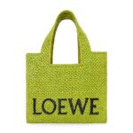 LOEWE FONT TOTE SMALL BAG IN RAFFIA