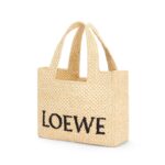 LOEWE FONT TOTE SMALL BAG IN RAFFIA
