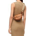 LOEWE GATE DUAL MINI BAG IN SOFT CALFSKIN AND JACQUARD