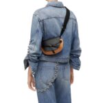 LOEWE GATE DUAL MINI BAG IN SOFT CALFSKIN AND JACQUARD