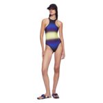 THE ATTICO BLUE, BLACK AND LIGHT YELLOW ONE PIECE