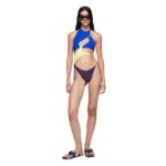 THE ATTICO DARK GRAPE, IRIS BLUE AND LIGHT YELLOW ONE PIECE