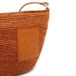 LOEWE MINI SLIT CLUTCH BAG IN RAFFIA AND CALFSKIN