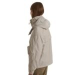 YVES SALOMON SHORT TECHNICAL FABRIC AND LEATHER PARKA