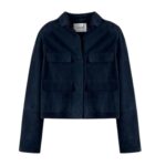 YVES SALOMON CROPPED JACKET IN DOUBLE-SIDED VELOUR LAMB LEATHER