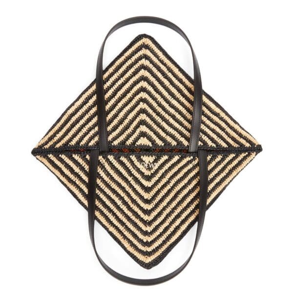 LOEWE PUZZLE FOLD TOTE BAG IN RAFFIA