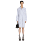 DRIES VAN NOTEN COTTON SHIRT DRESS LIGHT BLUE