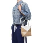 LOEWE PUZZLE FOLD TOTE MINI BAG IN SHINY CALFSKIN