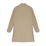 YVES SALOMON 3/4 COAT IN DOUBLE-FACED COTTON AND WATER-REPELLENT LEATHER DETAILS