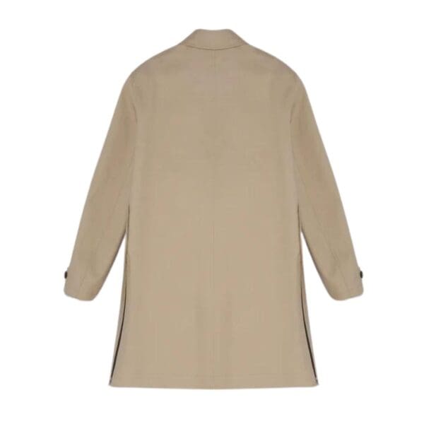 YVES SALOMON 3/4 COAT IN DOUBLE-FACED COTTON AND WATER-REPELLENT LEATHER DETAILS