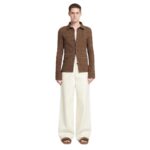 NANUSHKA ZEPH SEERSUCKER SHIRT BROWN