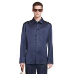 NANUSHKA JONDAR SATIN SHIRT NAVY BLUE