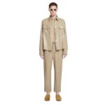 NANUSHKA LENN OKOBOR ALT-LEATHER SHIRT BROWN