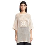 NANUSHKA ESTIENNE CROCHET LACE T-SHIRT WHITE