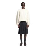 NANUSHKA JULIEN FRINGED TEXTURED-LINEN SWEATSHIRT WHITE