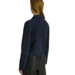 YVES SALOMON CROPPED JACKET IN DOUBLE-SIDED VELOUR LAMB LEATHER