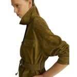 YVES SALOMON SAFARI JACKET IN DOUBLE-SIDED VELOUR LAMB LEATHER