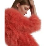 YVES SALOMON CROPPED FEATHER JACKET