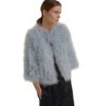 YVES SALOMON CROPPED FEATHER JACKET