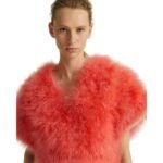 YVES SALOMON CROPPED FEATHER BOLERO