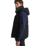 vYVES SALOMON LORO PIANA FABRIC DOWN GILET WITH MINK TRIM