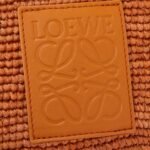 LOEWE MINI SLIT BAG IN RAFFIA AND CALFSKIN