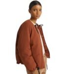 YVES SALOMON SHORT DRAWSTRING NECK DOWN JACKET