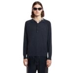 NANUSHKA PLATO MERINO WOOL POLO SHIRT BLACK