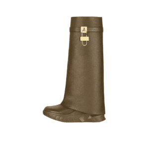 GIVENCHY SHARK LOCK BIKER ANKLE BOOTS IN GRAINED LEATHER