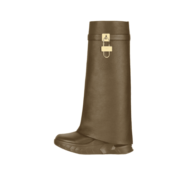 GIVENCHY SHARK LOCK BIKER ANKLE BOOTS IN GRAINED LEATHER