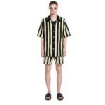 NANUSHKA ZIKO TERRY-KNIT SHIRT BLACK/PALE