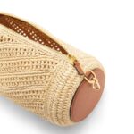 LOEWE LARGE BRACELET CLUTCH BAG IN RAFFIA AND CALFSKIN