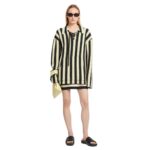 NANUSHKA JORRIT STRIPED TERRY-KNIT SWEATER BLACK/PALE YELLOW