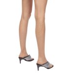 THE ATTICO ''REM'' SILVER AND BLACK THONG SANDAL