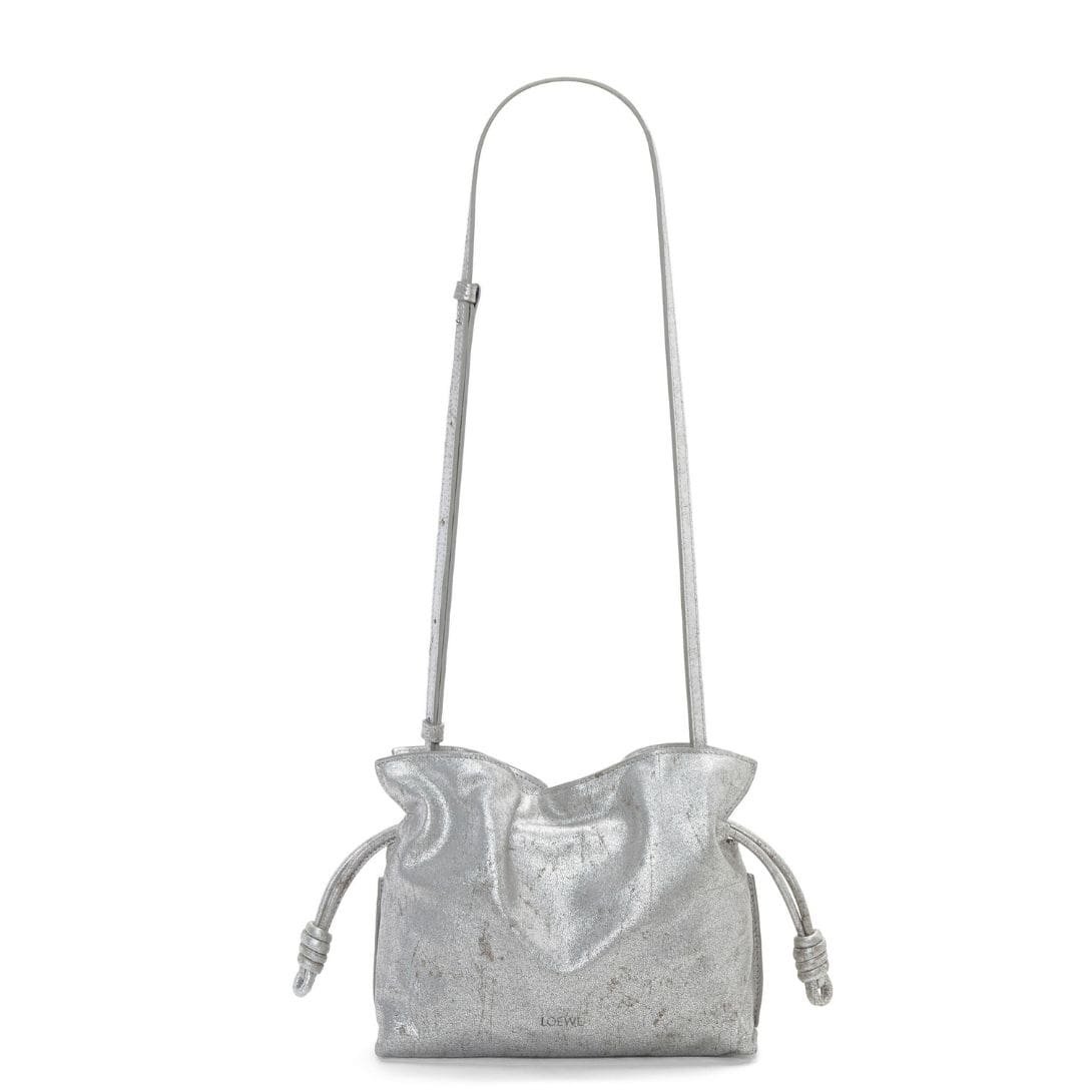 LOEWE MINI FLAMENCO CLUTCH BAG IN METALLIC